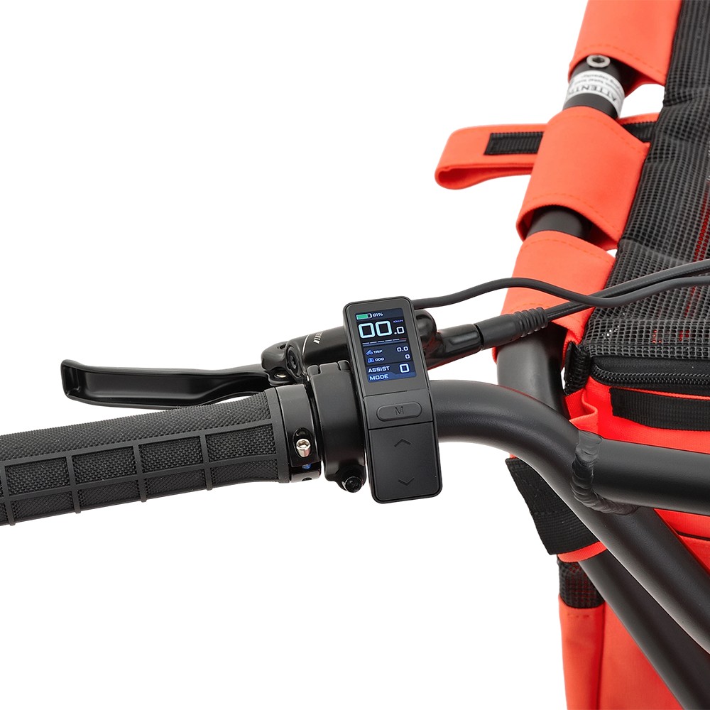 Atmose Model V ESV1 Adventure Cargo Bike mit übergroßem Camping-Rack vorne