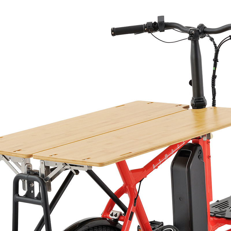 Bambus-Klappdeck-Kit 33,5 x 24 Zoll für Model Q E-Cargo Bike Street Vending